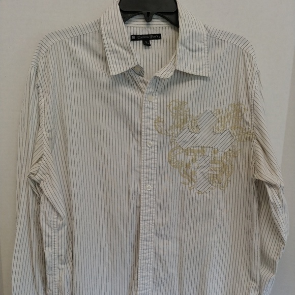 Men's Long Sleeve Carbon Black button down sz L - Picture 1 of 8
